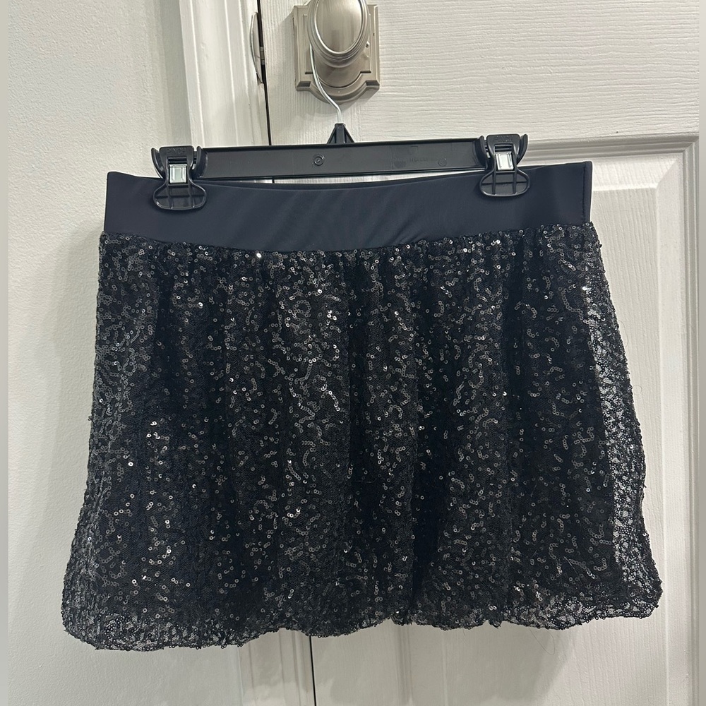 Charlotte Russe Black Sequin bubble Skirt